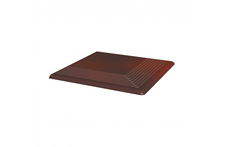 Клинкерная угловая ступень с насечками Paradyz Cloud Brown