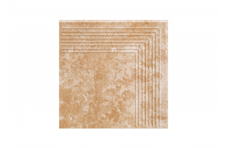 Клинкерная угловая ступень с насечками Paradyz Ilario Beige