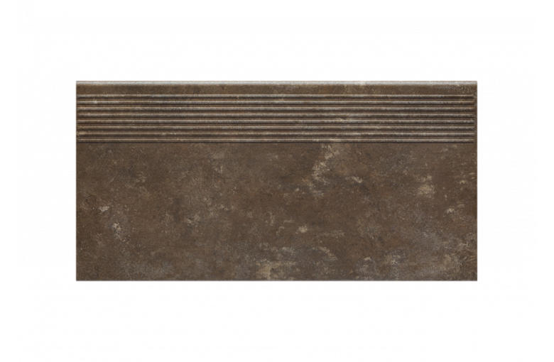 Клинкерная ступень с насечками Paradyz Ilario Brown 300x600