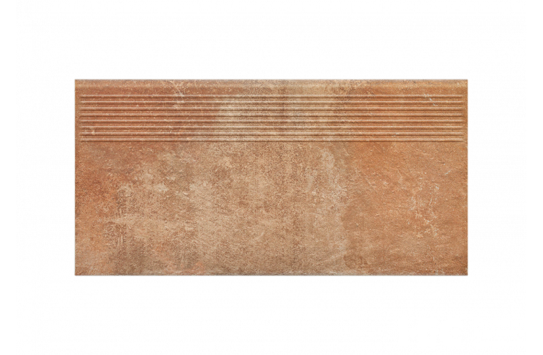 Клинкерная ступень с насечками Paradyz Scandiano Rosso 300x600