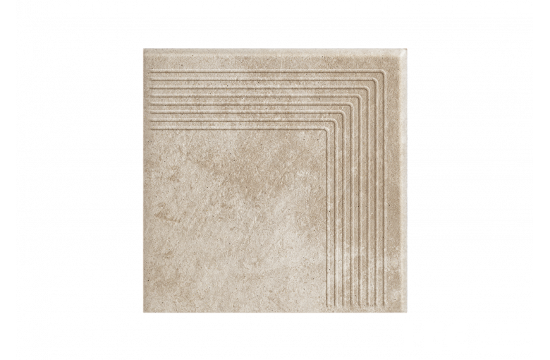 Клинкерная угловая ступень с насечками Paradyz Viano Beige