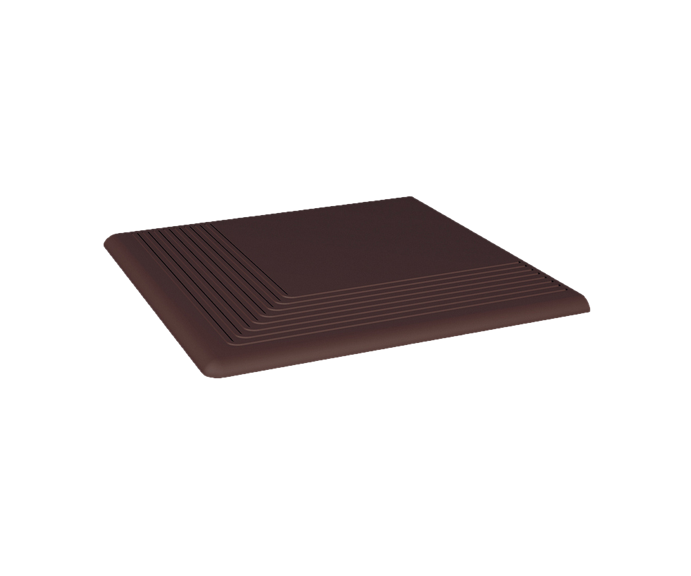 Клинкерная угловая ступень с насечками Paradyz Natural Brown