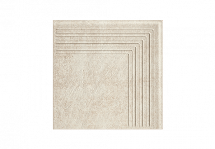 Клинкерная угловая ступень с насечками Paradyz Scandiano Beige