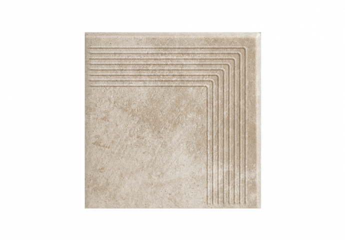 Клинкерная угловая ступень с насечками Paradyz Viano Beige